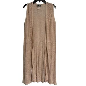 212 Collection Beige Open Front Cardigan